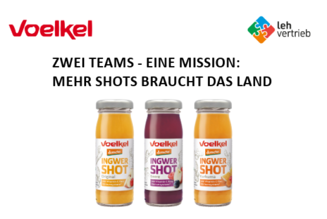 leh-vertrieb bringt Voelkel Shots treffsicher in den Lebensmitteleinzelhandel